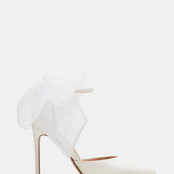 White Satin Bow Heels - Steve Madden - Picture 9 of 11